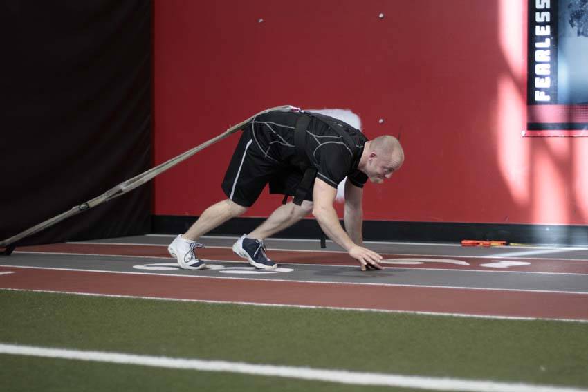 Bear Crawl Sled Drags demonstration