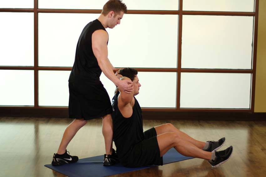 Behind Head Chest Stretch demonstration