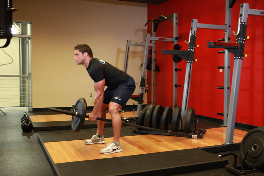 Bent Over One-Arm Long Bar Row demonstration