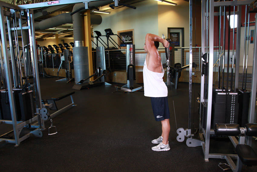 Cable Rope Overhead Triceps Extension demonstration