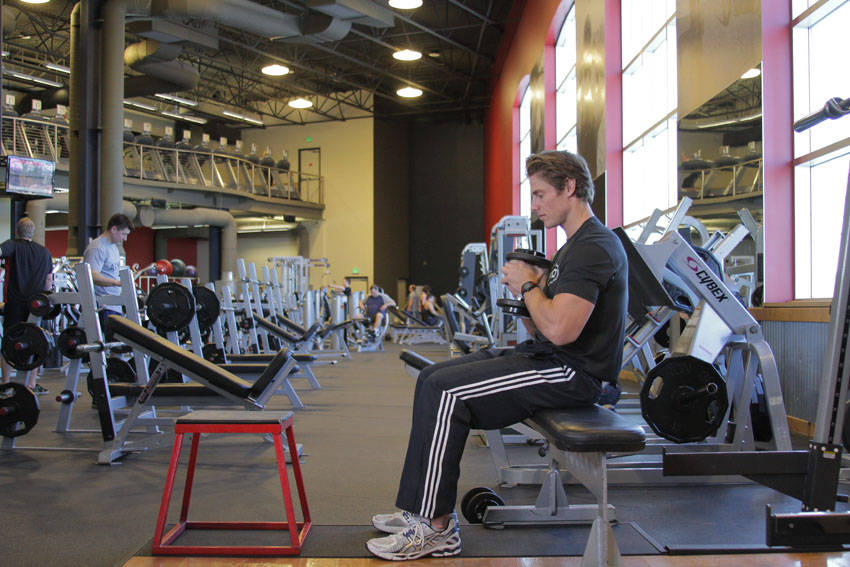 Dumbbell Seated Box Jump demonstration