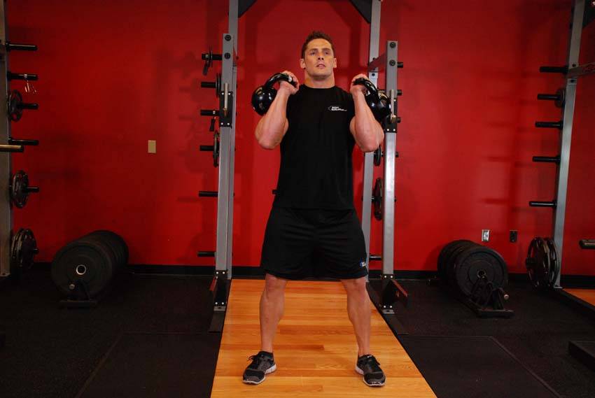 Front Squats With Two Kettlebells demonstration