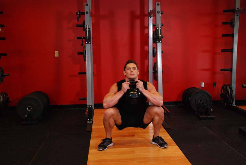 Goblet Squat demonstration frame 2