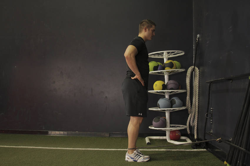 Hip Extension with Bands demonstration