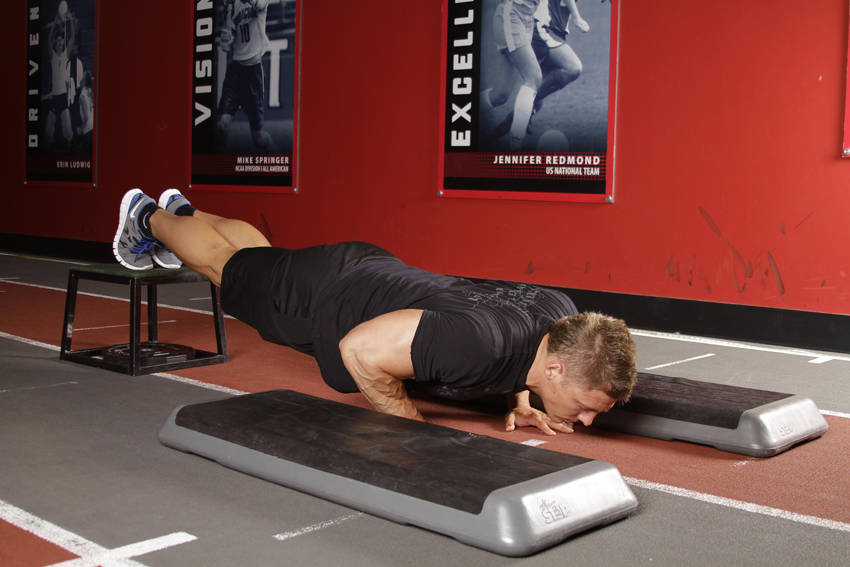 Incline Push-Up Depth Jump demonstration