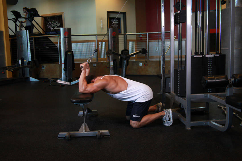 Kneeling Cable Triceps Extension demonstration
