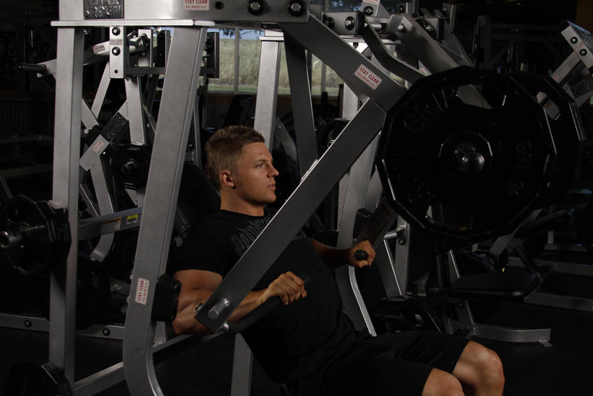 Leverage Decline Chest Press demonstration