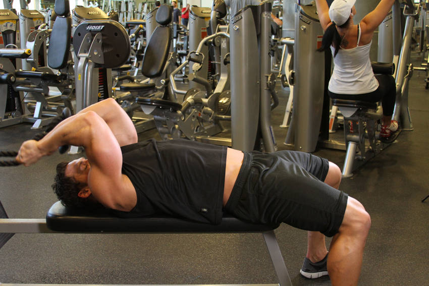 Low Cable Triceps Extension demonstration