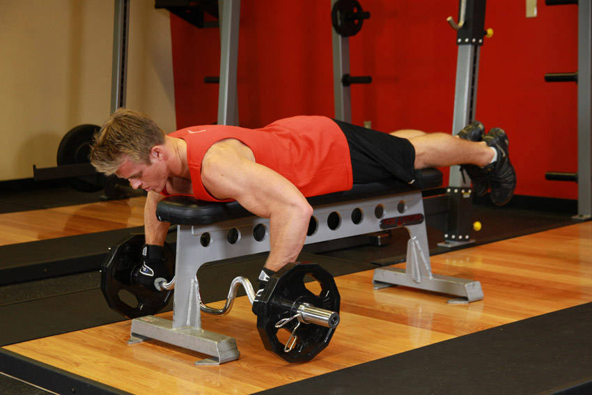 Lying Cambered Barbell Row demonstration