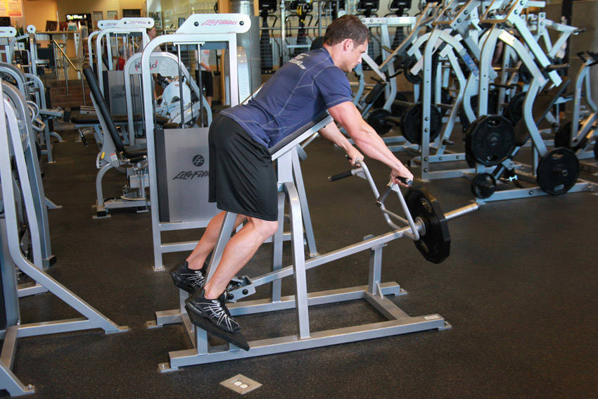 Lying T-Bar Row demonstration