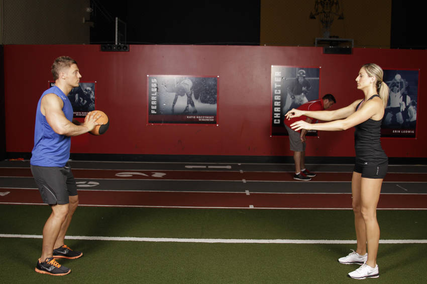 Medicine Ball Chest Pass demonstration