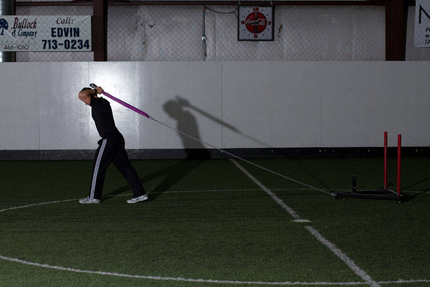 Sled Overhead Triceps Extension demonstration