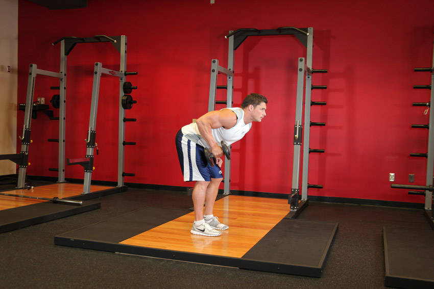 Standing Bent-Over One-Arm Dumbbell Triceps Extension demonstration