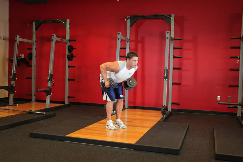 Standing Bent-Over Two-Arm Dumbbell Triceps Extension demonstration