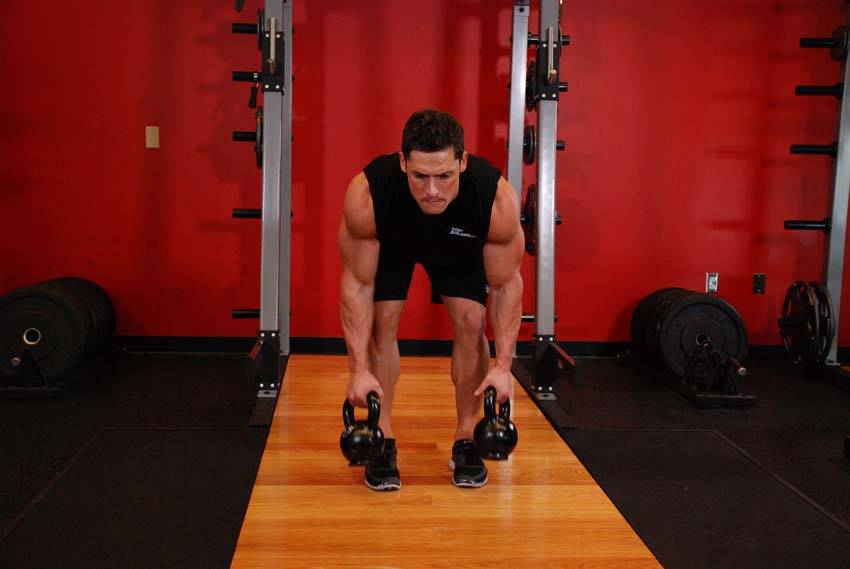 Two-Arm Kettlebell Row demonstration